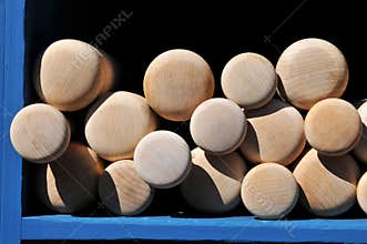 Baseball bats on display