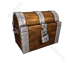 Treasure Chest Metal closed and locked
