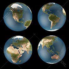 World Globe 4 views