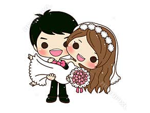 Cute couple wedding