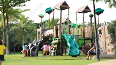 Children play on the playground