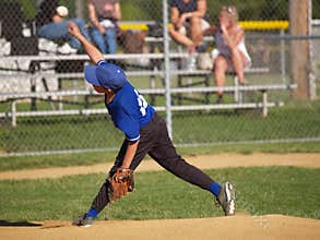 Little league baseball pitcher