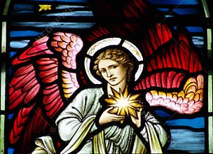 An angel with the star of Bethlehem