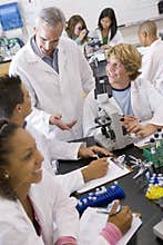 Students in science class