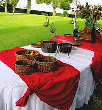 Catering buffet red