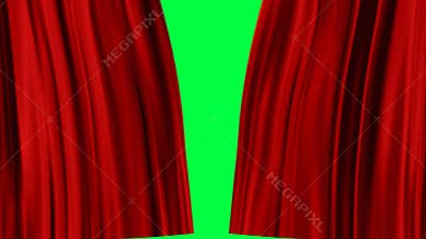 Red Curtains open, alpha channel