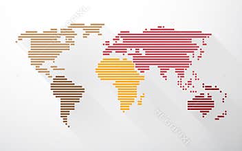 World map created from lines