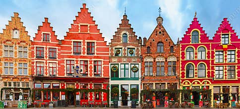Christmas Grote Markt square of Brugge, Belgium