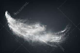 Abstract design of white powder cloud
