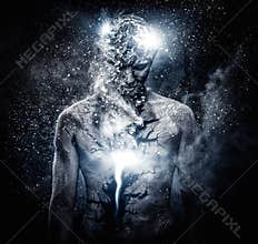 Man with body art