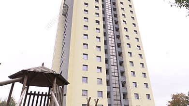 Renovated high flat apartment house windows and walls