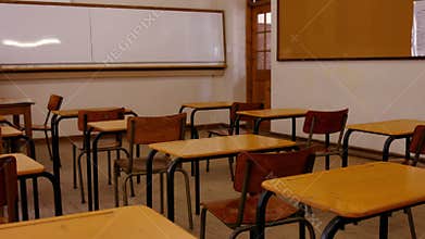 Empty classroom in a school
