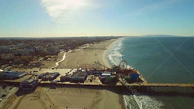 Los Angeles Aerial Santa Monica Pier