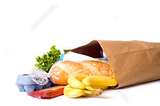 Bag of Groceries on WHite