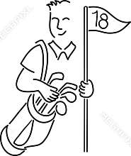 Cartoon Golfer/ai