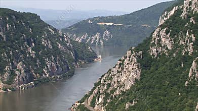 Beautiful landscape on the Danube Gorge. Mraconia monastery.
