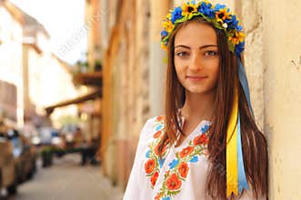 Pretty ukrainian girl closeup portrait