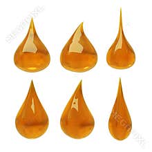 Set of oil drop with clipping path