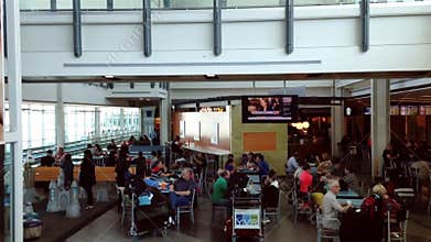 Top shot of food court at YVR airport