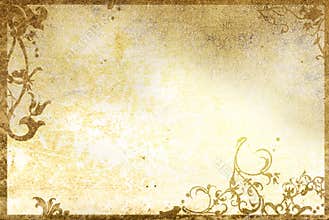 Floral style old paper textures frame