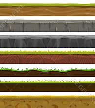 Seamless Grounds, Soil And Grass For Ui Game