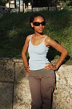 Black girl in sunglasses