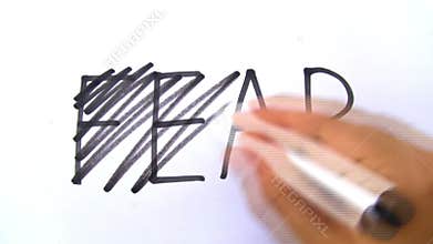 Fear Hand Crossing Out Black Felt Tip Marker