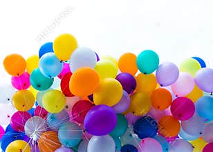Many colorful balloons