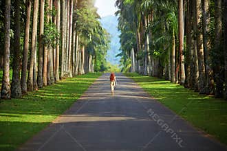 The girl walking away