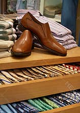 Shoes And Necktie Display