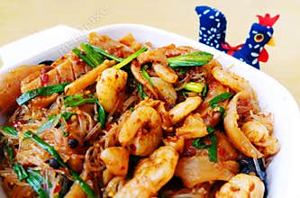 Chinese Szechuan hot spicy seafood dish