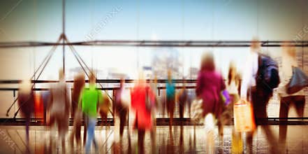 People Consumer Shopping Commuter Consumerism Crowded Concept