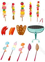 Set of barbecue