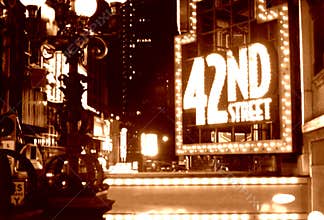 Times Square 42nd Street Sepia