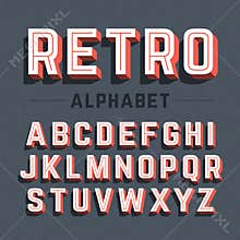 Retro style 3d alphabet
