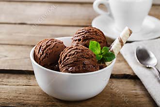 Chocolate coffee ice cream ball