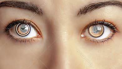 Time Money Female Brown Eyes Eye Balance