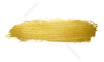 Gold paint brush stroke.