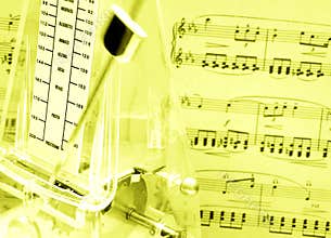 Music score, metronome