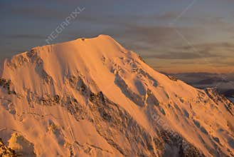 Sunset peak in alps