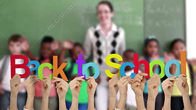 Hands holding up back to school