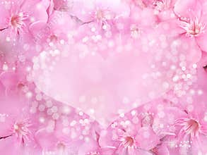 Valentine or wedding background love and heart border and frame