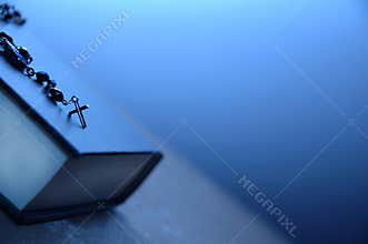 Cross on bible - religious