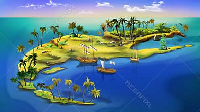 Pirate island. Top view