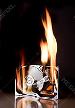 Hard disk on fire