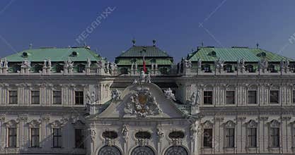 Flying above the majestic Belvedere in Vienna, Austria