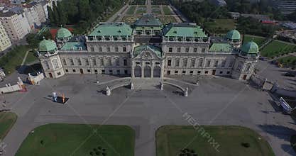 Flying above the majestic Belvedere in Vienna, Austria