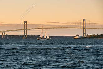 Claiborne Pell Bridge in Newport, Rhode Island.
