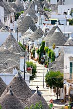 Trulli aerial view, Alberobello, Italy