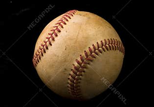 Old Baseball on Black